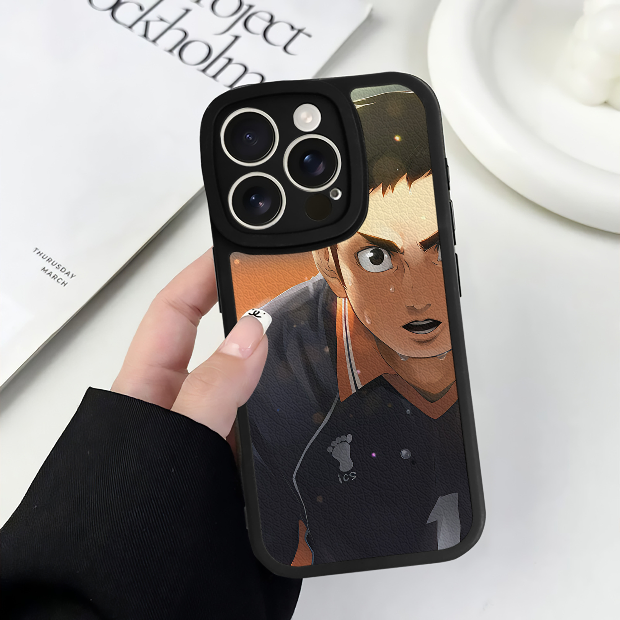 （画像用） ハイキュー!! Haikyu!! 【iPhone 16シリーズ対応】シリコンスマホケース（レザー調） 材質：シリコン